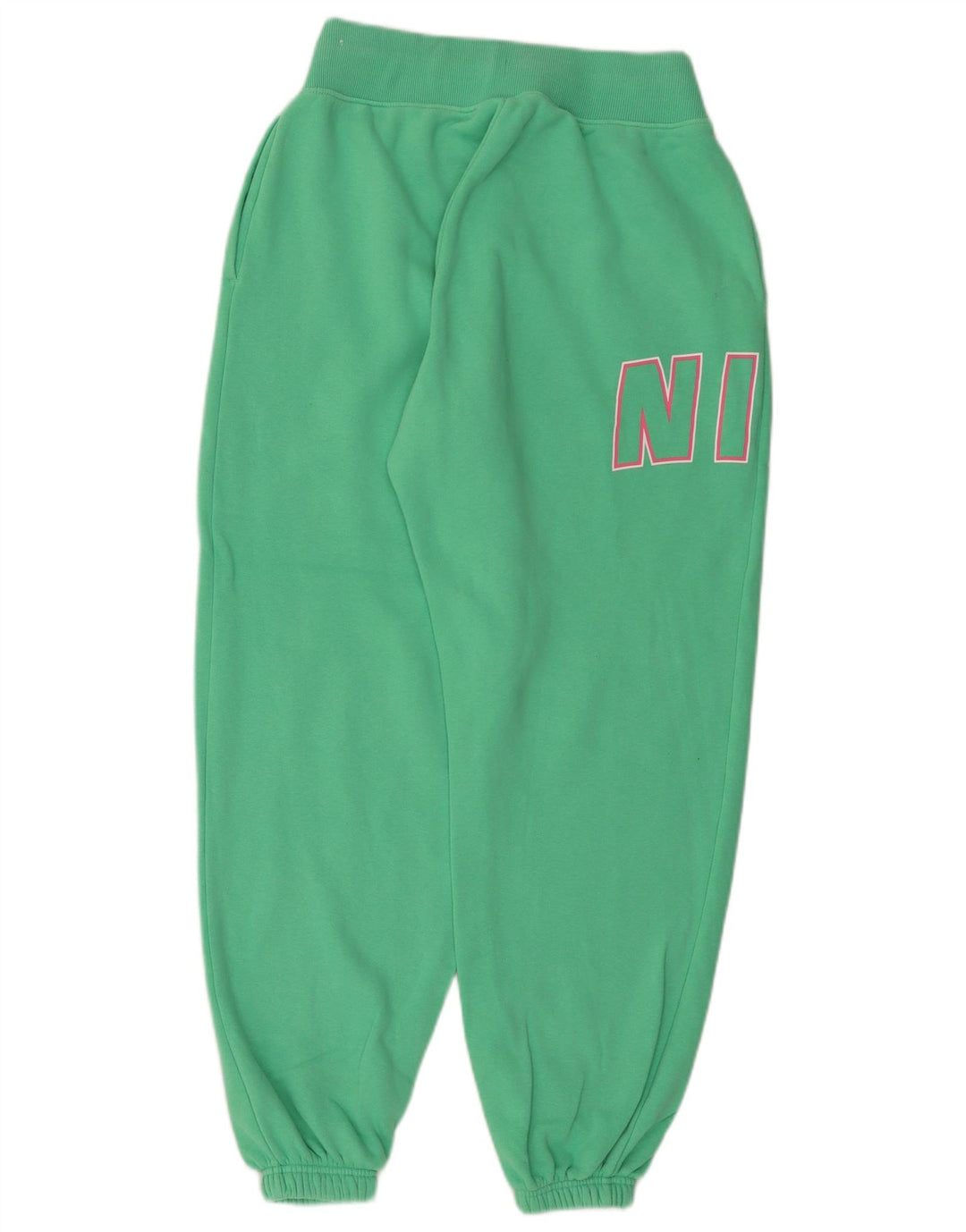 NIKE Mujer Graphic Chándal Pantalones Joggers UK 10 Small Verde Algodón