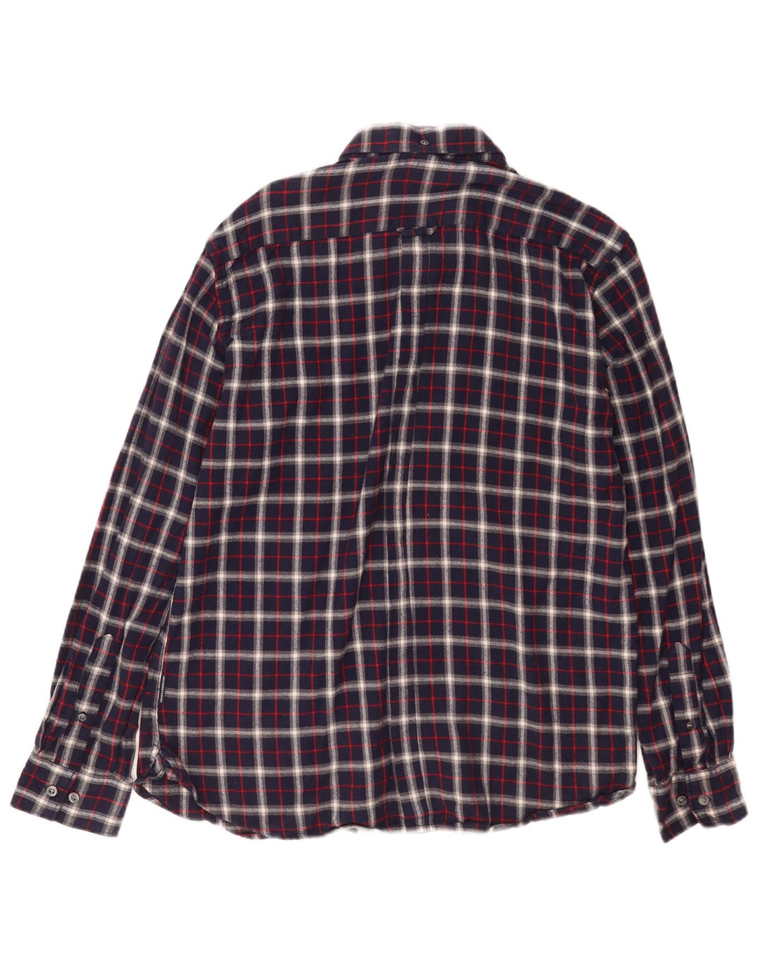Camisa de franela para hombre de French Connection, talla grande, de algodón a cuadros en azul marino