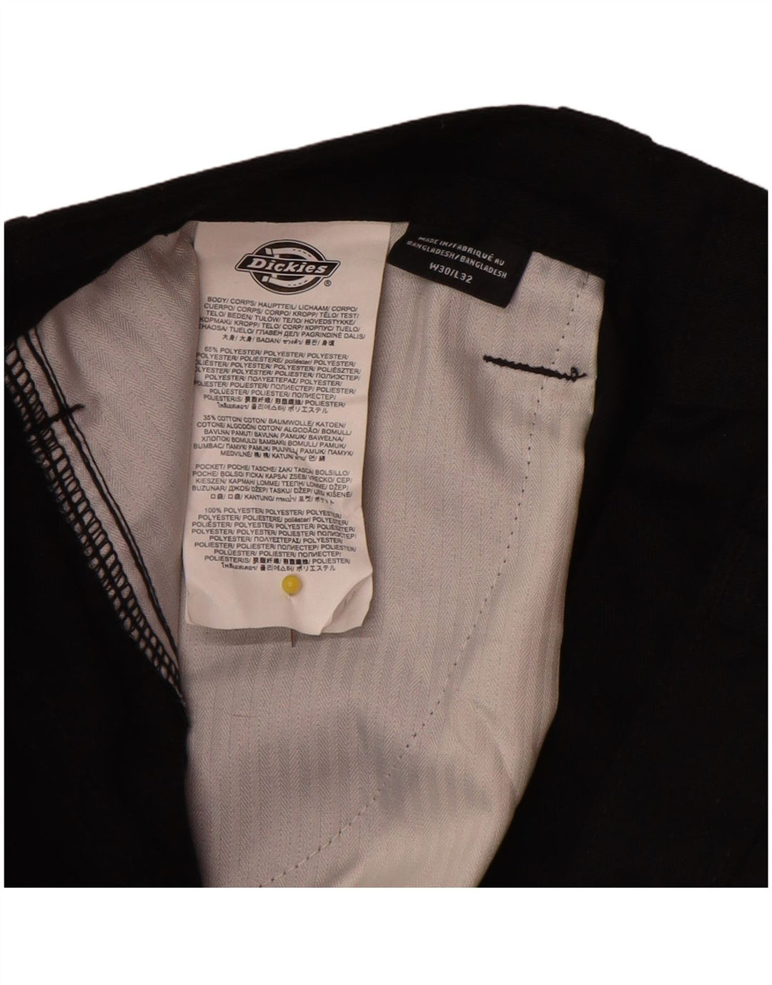 Dickies Pantalón cargo recto para hombre W30 L30 Poliéster negro