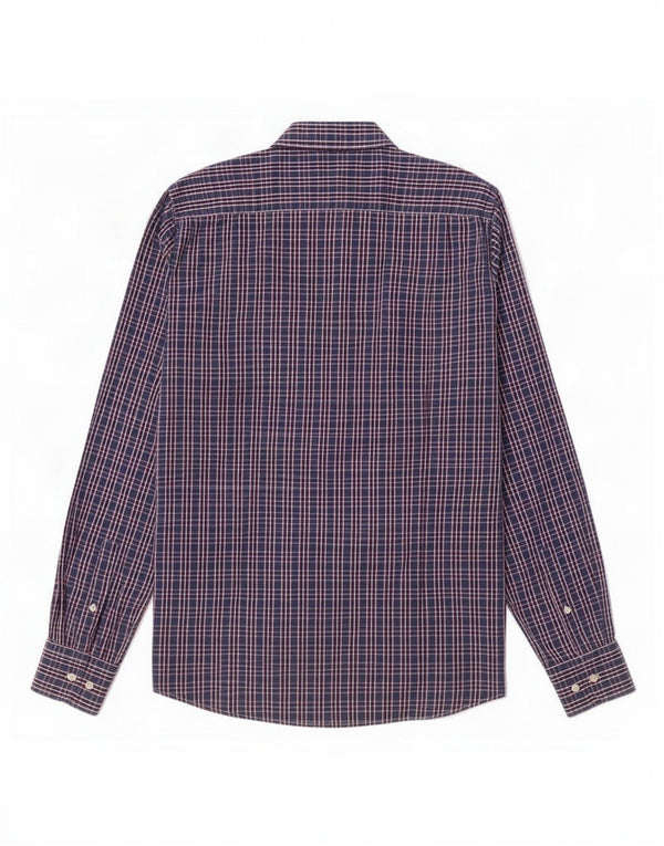 Dack's Camisa ajustada para hombre de algodón a cuadros azules grandes