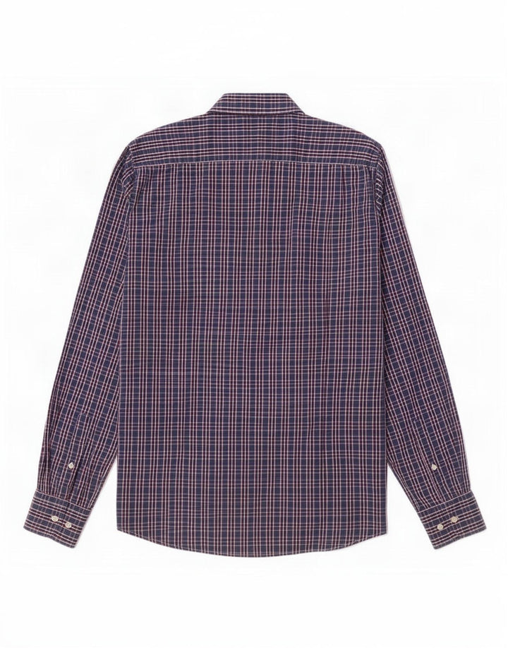 Dack's Camisa ajustada para hombre de algodón a cuadros azules grandes