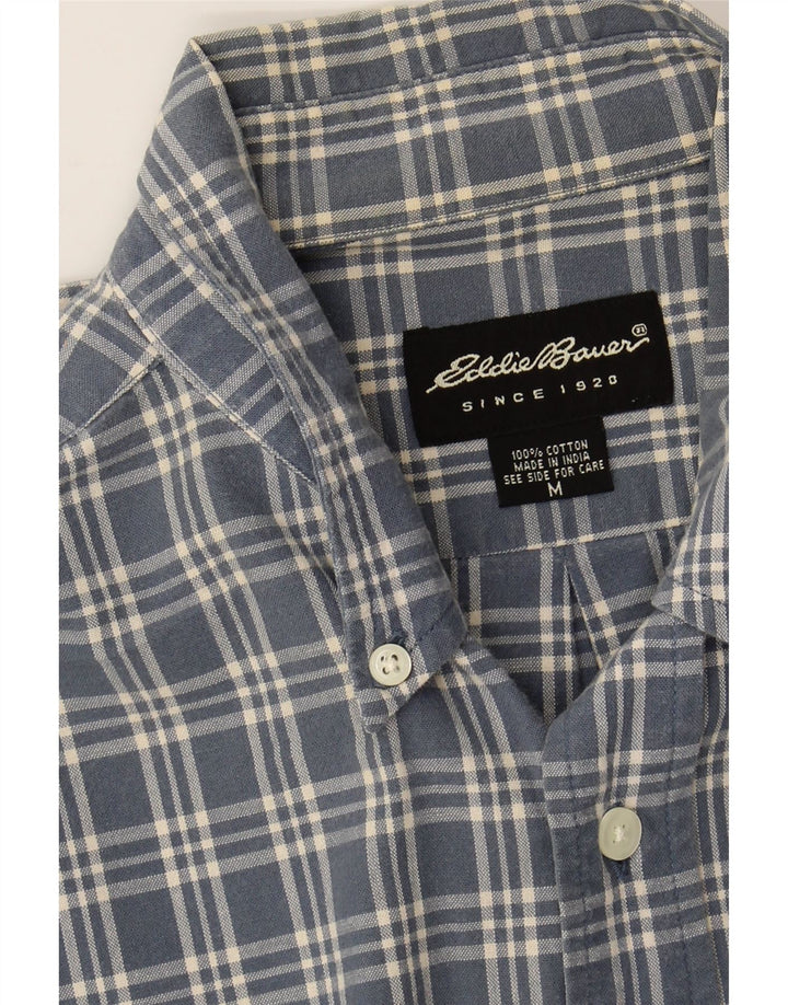 EDDIE BAUER Camisa De Franela Hombre Algodón A Cuadros Azul Medio