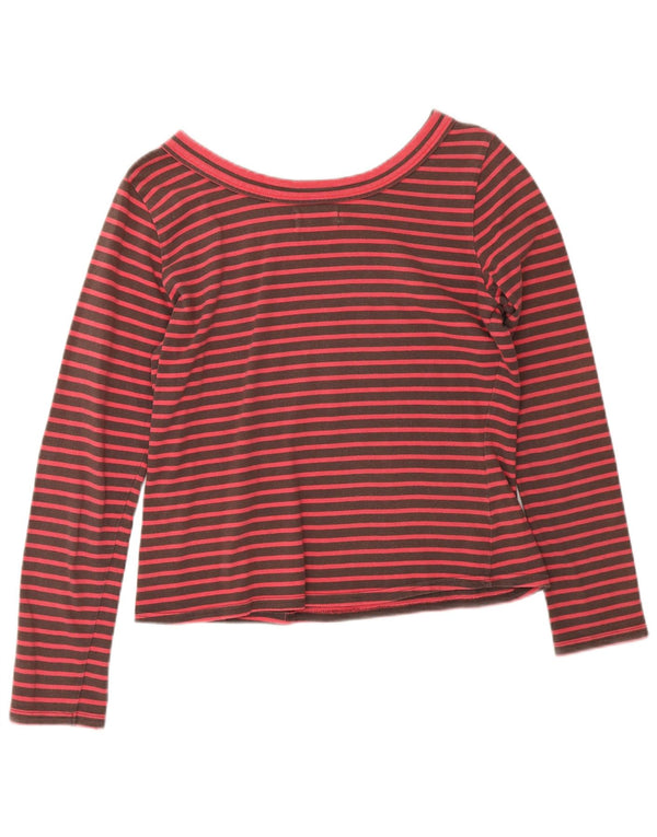 Toast Mujer Lash Top Manga Larga UK 42 Algodón A Rayas Marrón Medio