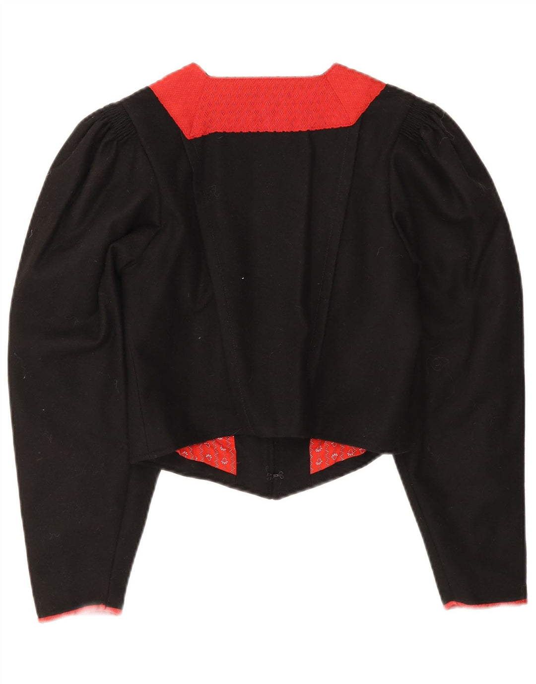 Vintage mujer Trachten Bolero chaqueta EU 38 medio negro colorblock