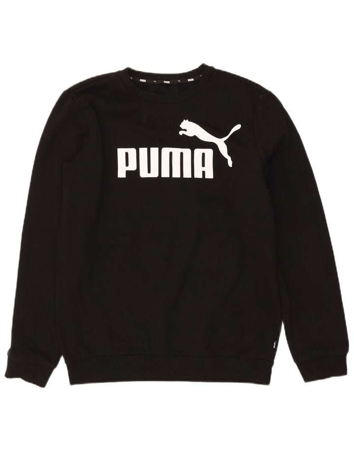 Puma Hombre Sudadera Gráfica Jersey Pequeño Algodón Negro
