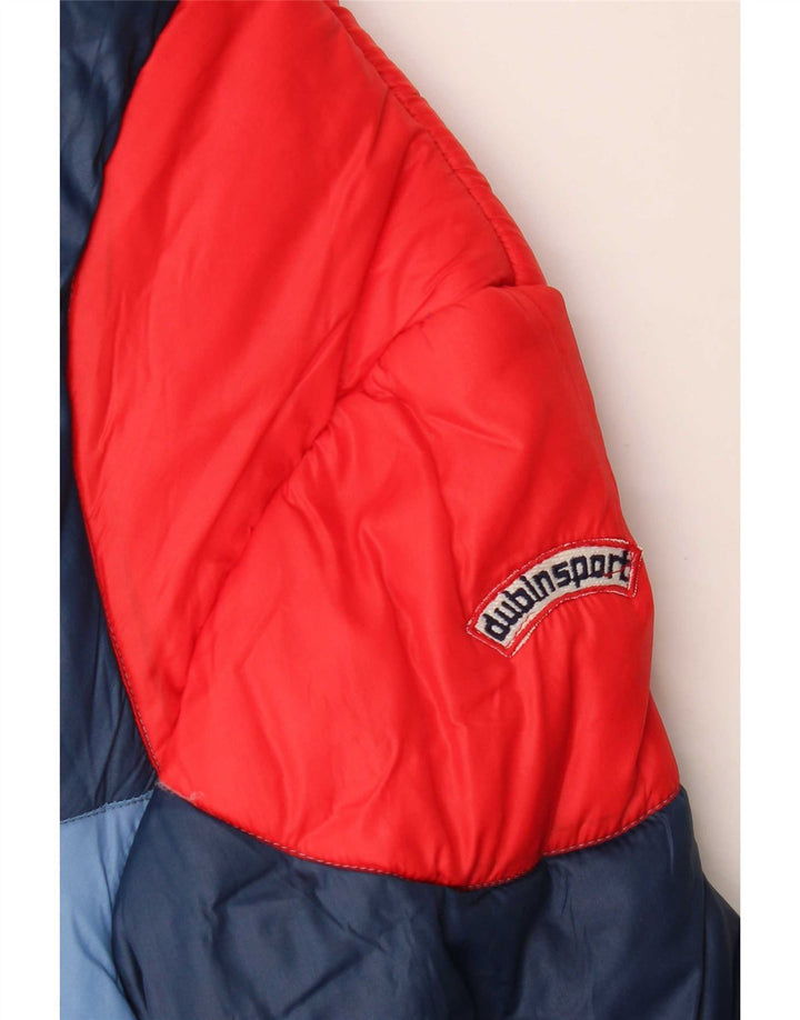 Chaqueta acolchada vintage para hombre Reino Unido 38 Bloque de color azul medio