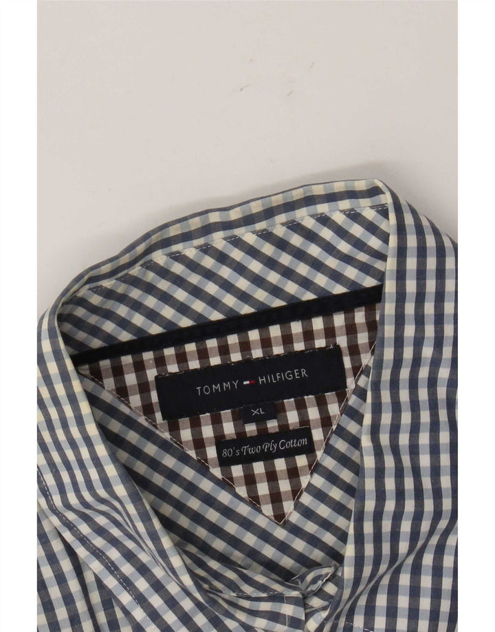 Camisa Tommy Hilfiger Hombre XL Algodón Vichy Azul