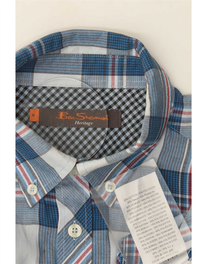 Camisa Ben Sherman Hombre Algodón A Cuadros Azul Medio