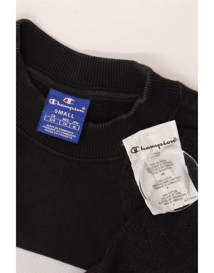 CHAMPION Sudadera gráfica para mujer Jumper UK 10 Small Black Colourblock