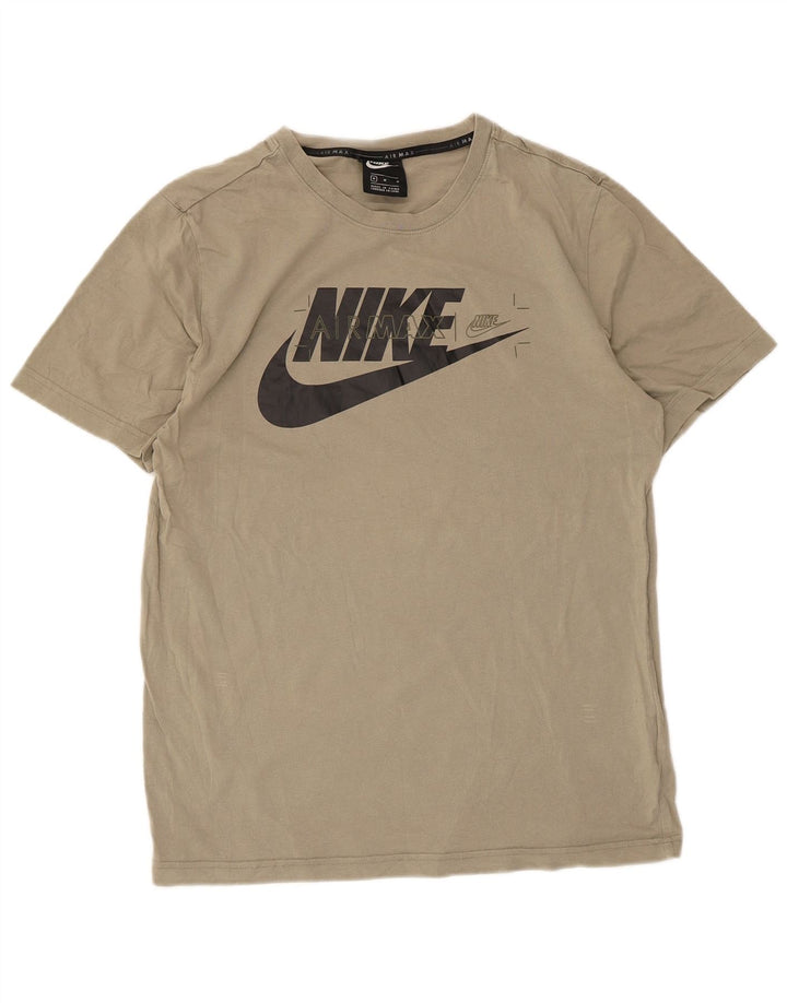 Nike Camiseta gráfica para hombre Top de algodón caqui mediano