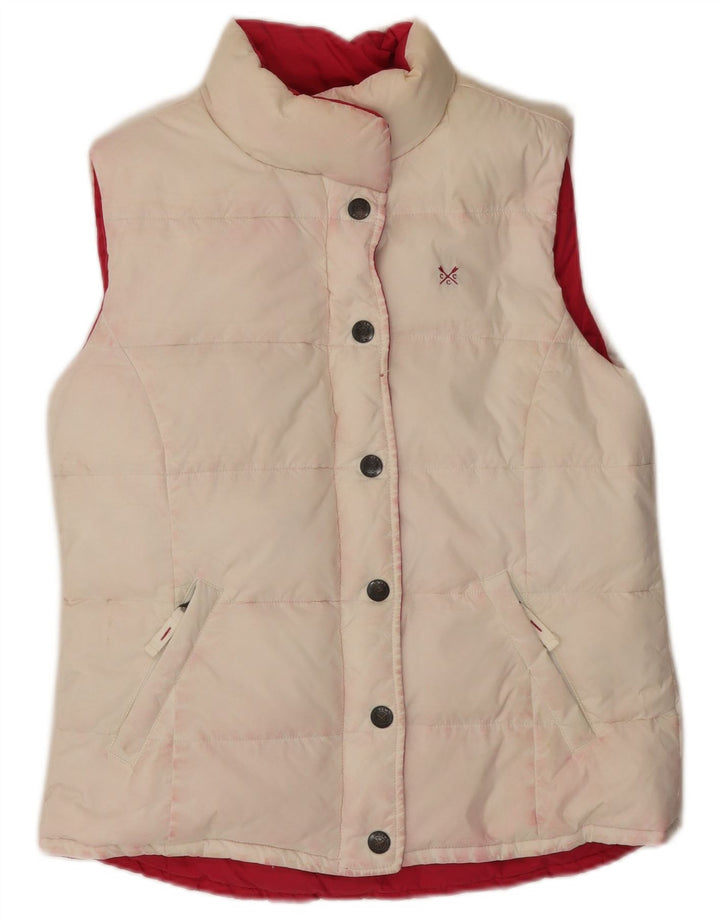 J. Crew Chaleco acolchado reversible para mujer UK 12 Medium Pink Nylon