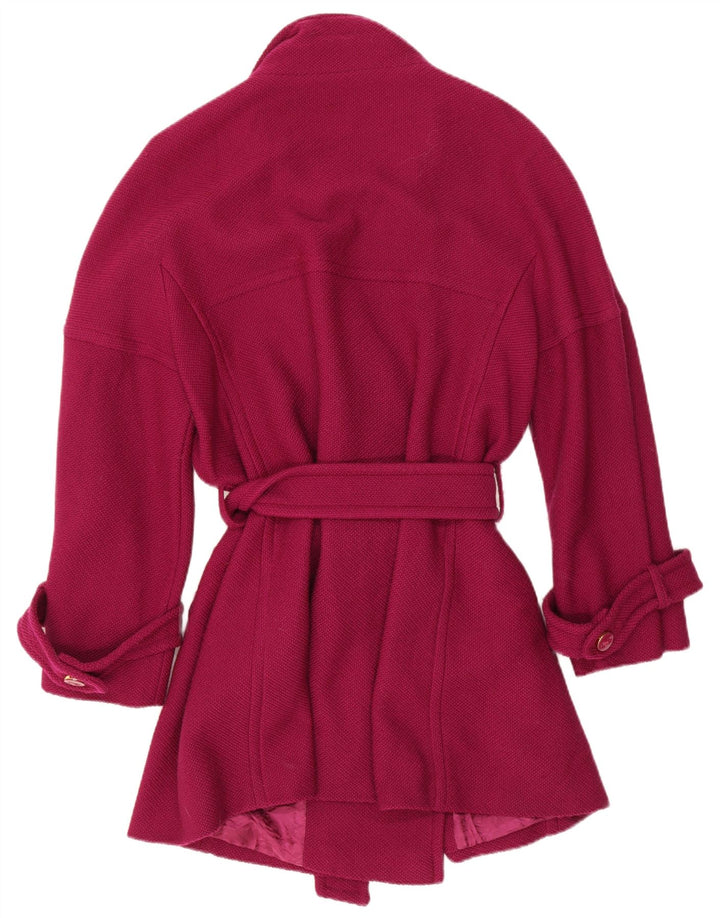 Escada Abrigo cruzado para mujer EU 44 XL Lana virgen violeta