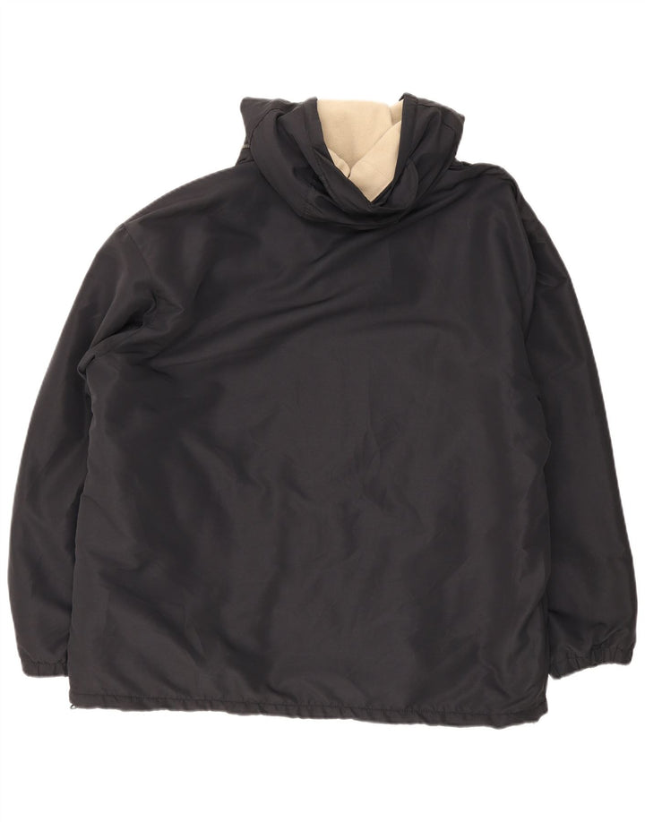 Kappa Chaqueta reversible con capucha para hombre, ajuste holgado, talla 40, poliéster negro grande
