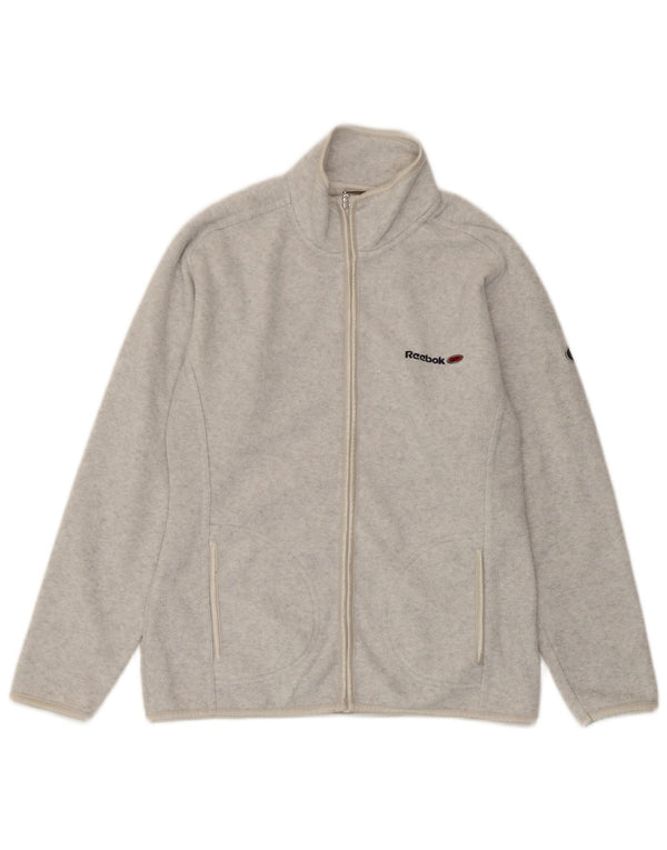 Reebok Chaqueta polar para mujer UK 10 Small Grey Moteado Poliéster