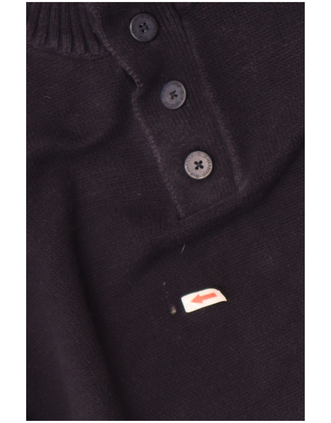 Marks & Spencer Suéter tipo jersey con cuello y botones para hombre, talla grande, azul marino