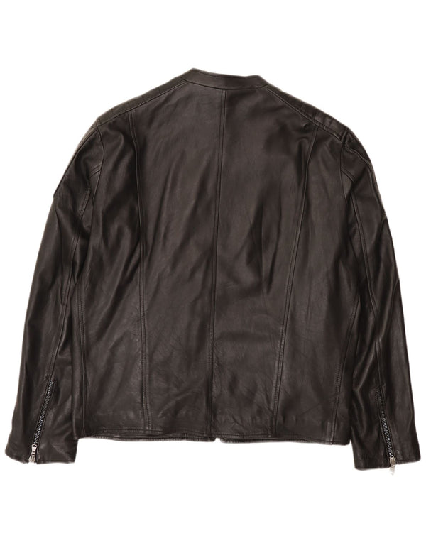 Bayside Chaqueta de cuero para hombre UK 42 XL Cuero negro