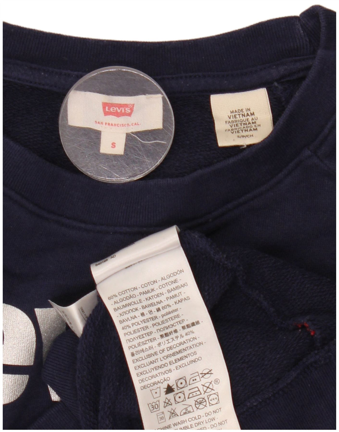 Levi's Sudadera de gran tamaño con gráfico para mujer UK 10 Small Azul marino