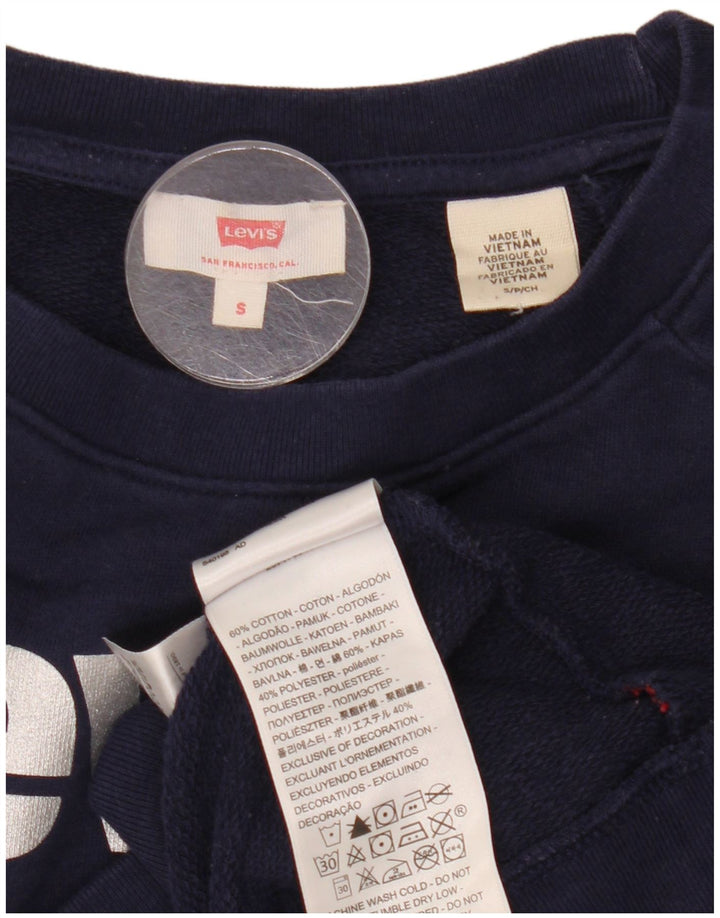 Levi's Sudadera de gran tamaño con gráfico para mujer UK 10 Small Azul marino