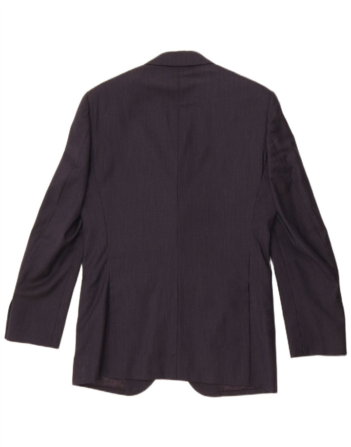 Boggi Chaqueta tipo blazer de 3 botones para hombre IT 46 Small Lana a rayas azul marino