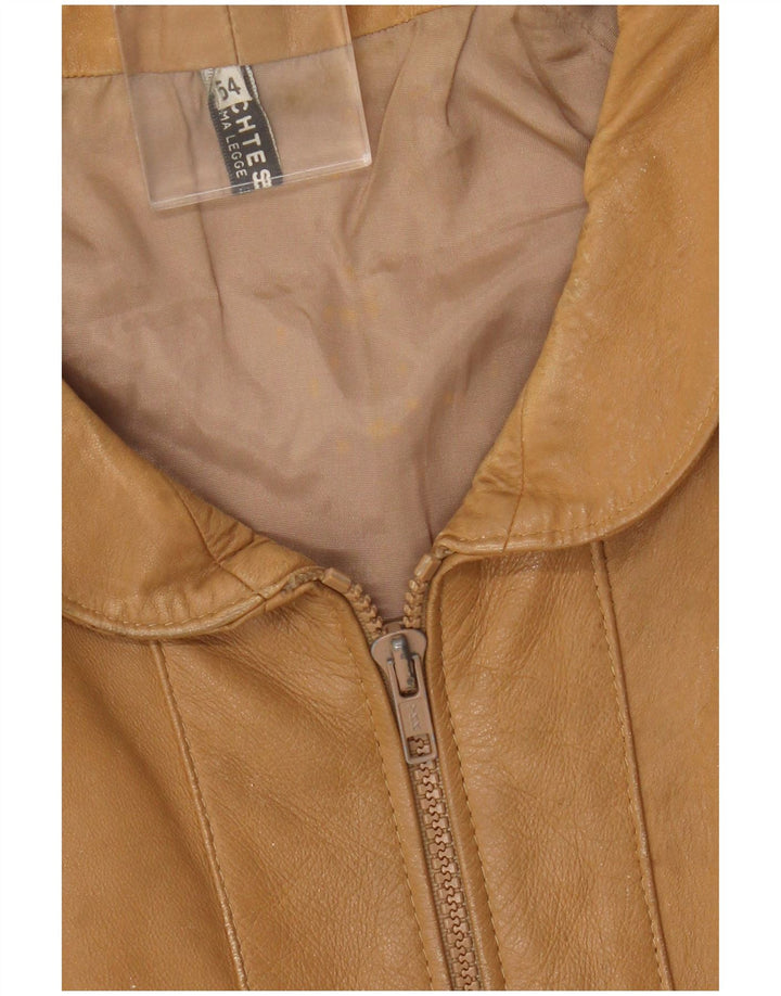 Vintage chaqueta de cuero para hombre Reino Unido 38 cuero marrón medio