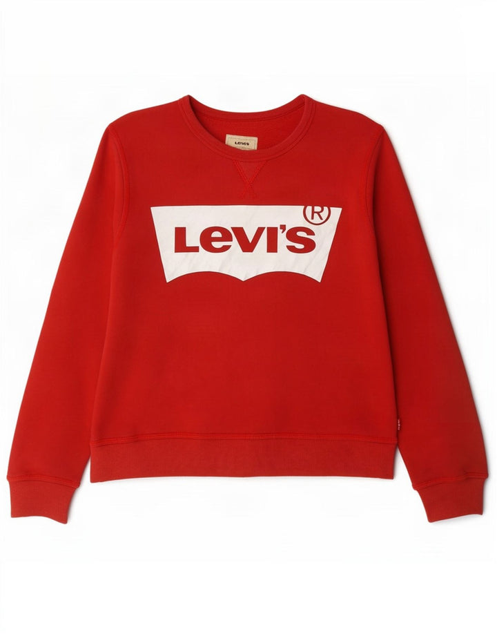 Levi's - Jersey con capucha para niño (11-12 años), color rojo