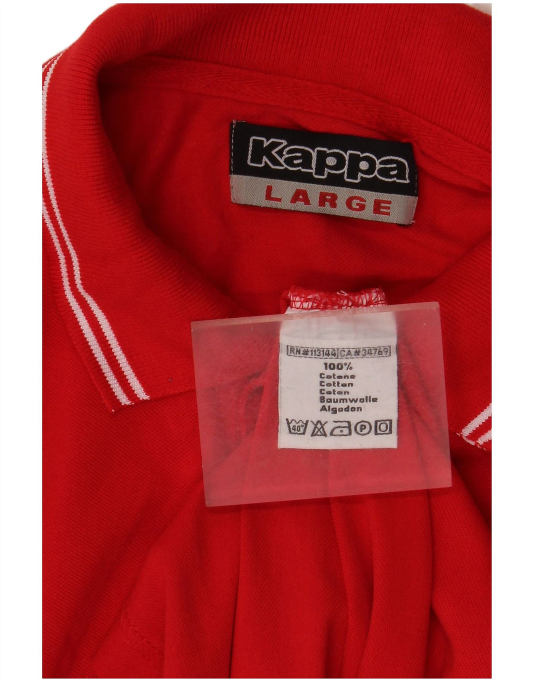 Kappa Polo Hombre Grande Rojo Algodón
