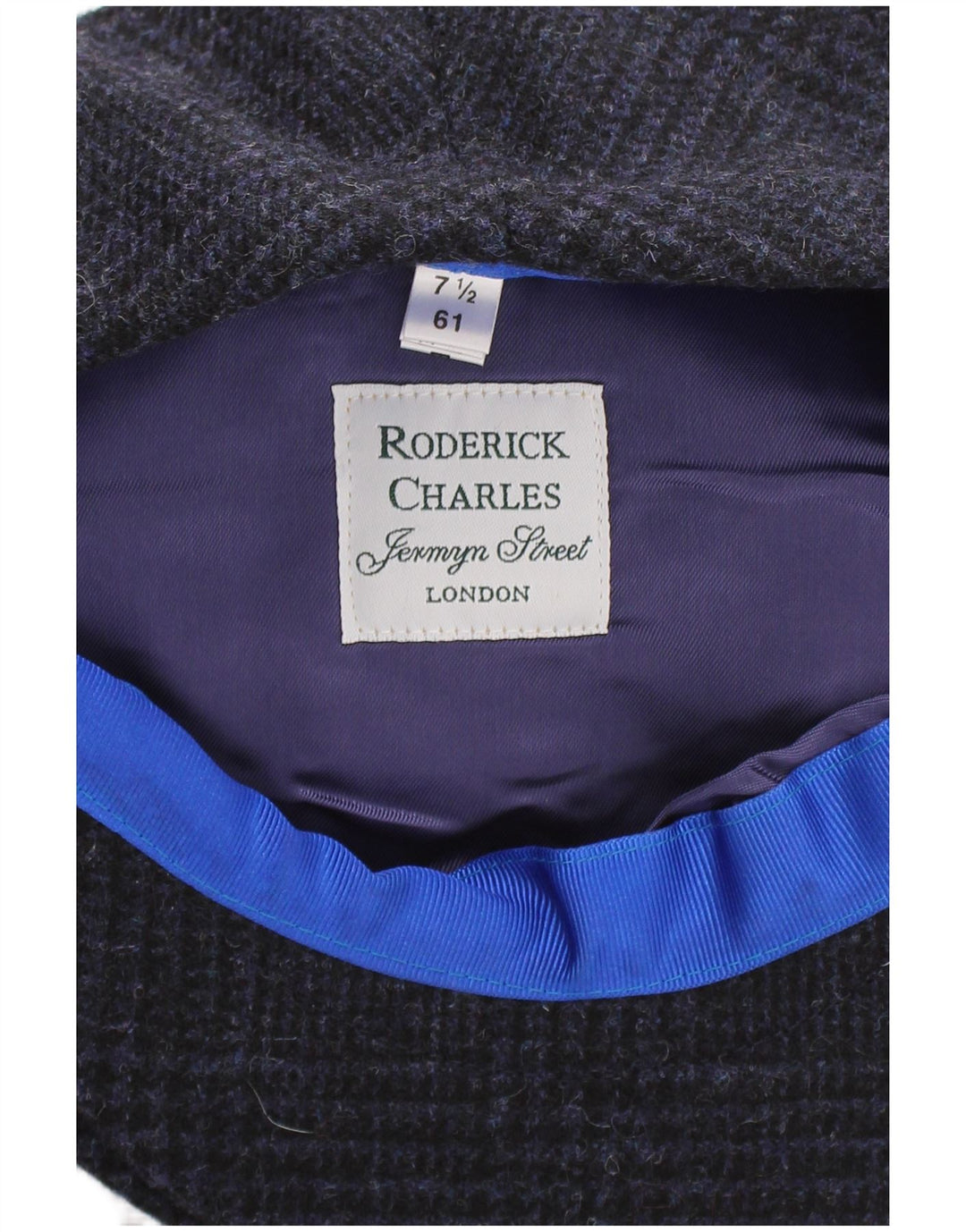 Roderick Charles Gorra plana para hombre XL Azul marino Cuadros Lana Clásica