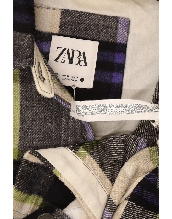 Zara Vestido camisero extragrande de manga larga para mujer UK 44 Medio Multicolor