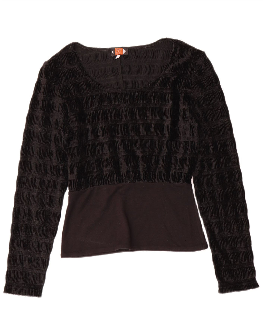 Vintage mujer blusa Top Reino Unido 10 pequeño negro