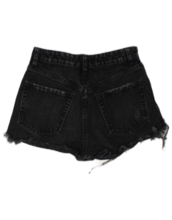 Zara Pantalones cortos de mezclilla desgastados para mujer EU 34 2XS W24 Gris