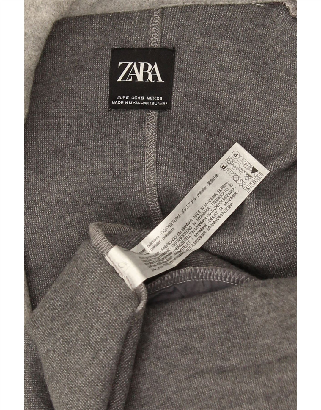 Zara Mujer Abrigo UK 10 Pequeño Poliéster Gris