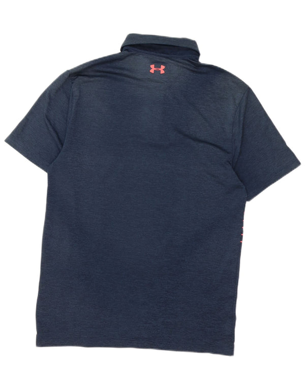 Under Armour Polo para hombre pequeño azul marino a rayas