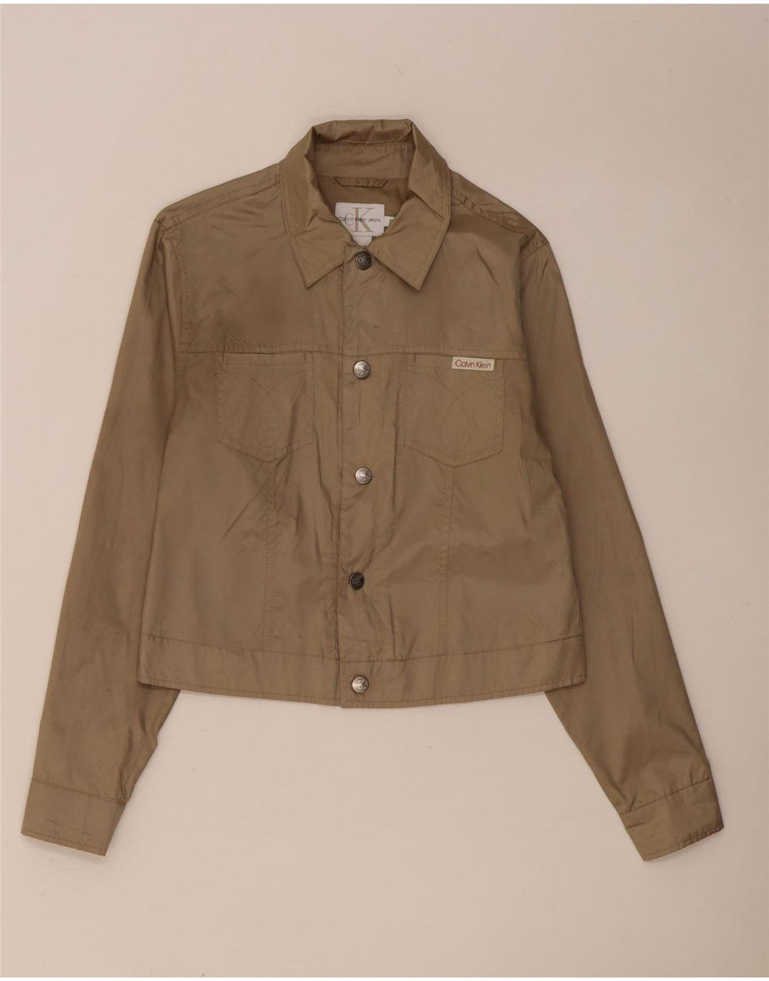 Calvin Klein Jeans Chaqueta Bomber para Hombre Pequeña Poliéster Beige