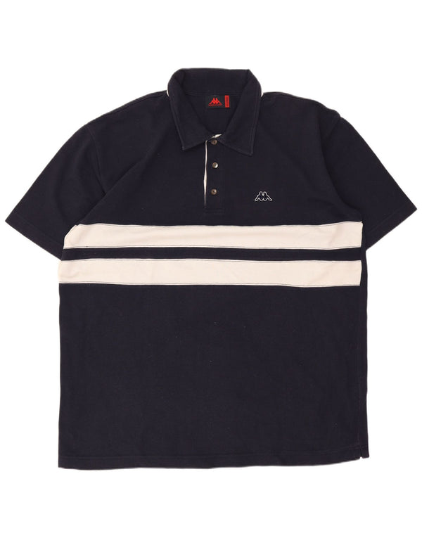 Kappa Polo Hombre XL Azul Marino Colorblock Algodón