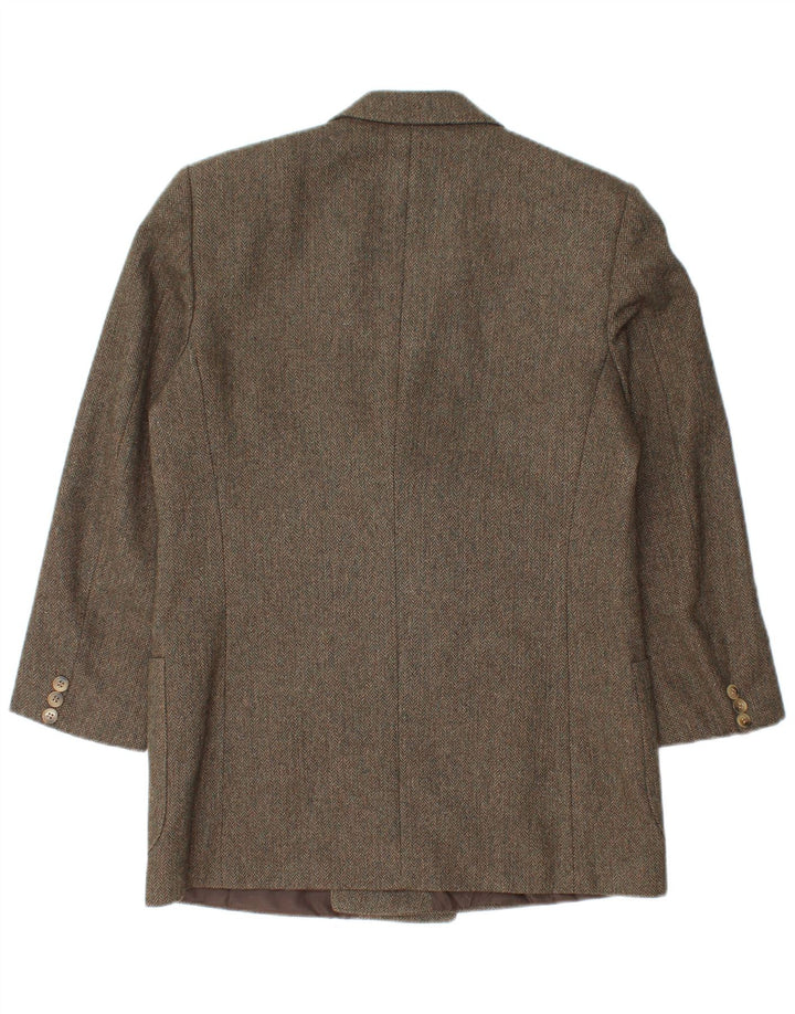 Vintage hombres chaqueta blazer de doble pecho IT 48 espiga verde medio