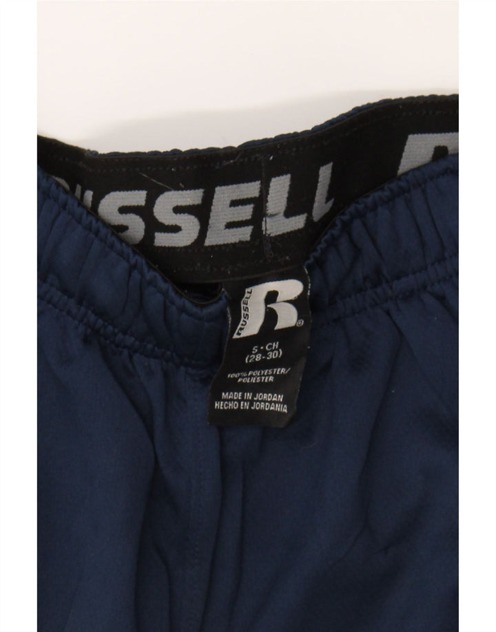 RUSSELL ATHLETIC Mens Sport Shorts Small  Navy Blue Polyester Vintage Russell Athletic and Second-Hand Russell Athletic from Messina Hembry 
