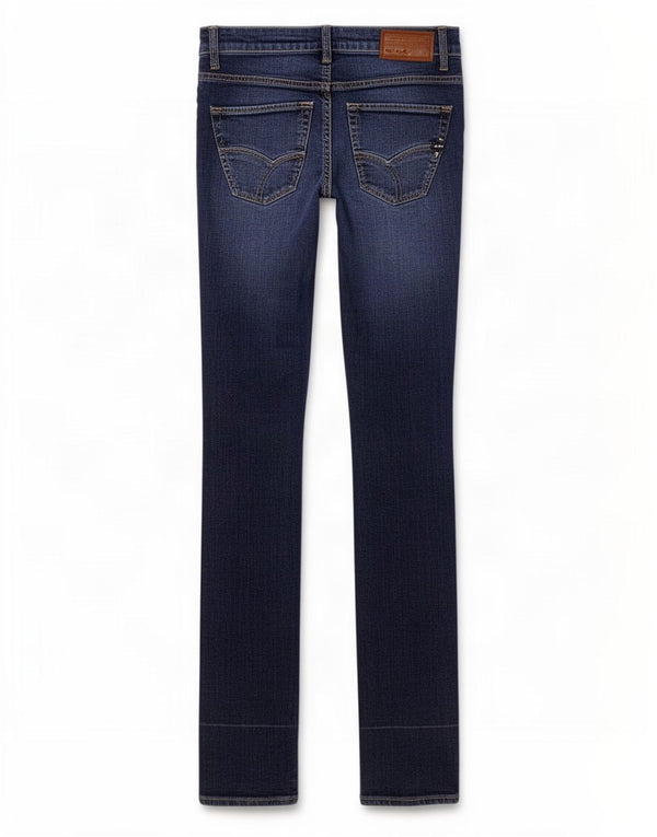 Vaqueros Slim Gas Mujer W28 L34 Azul Marino Algodón