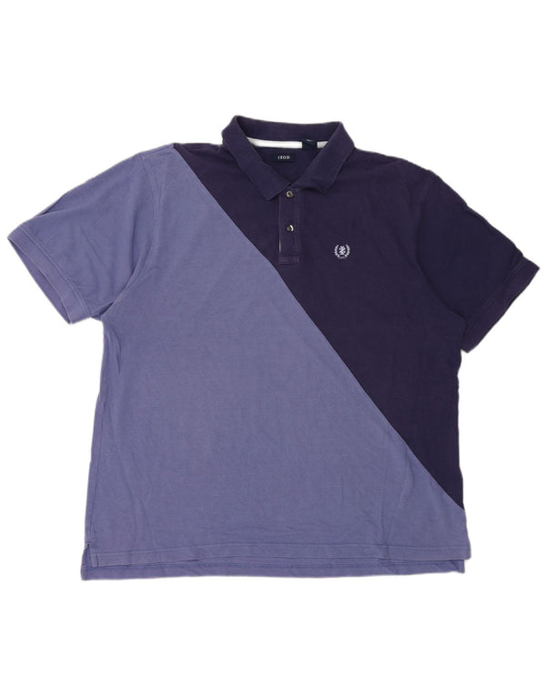 Izod Polo para hombre 2XL Azul marino Colorblock Algodón