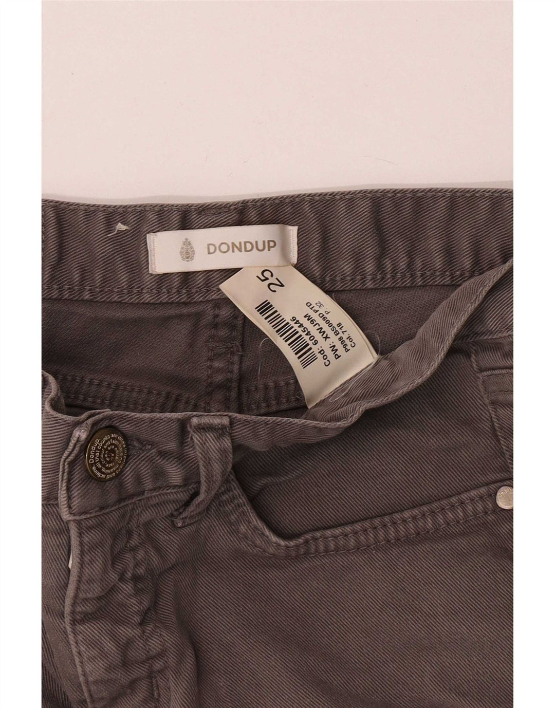 Vaqueros Pitillo Mujer Dondup W25 L29 Algodón Gris