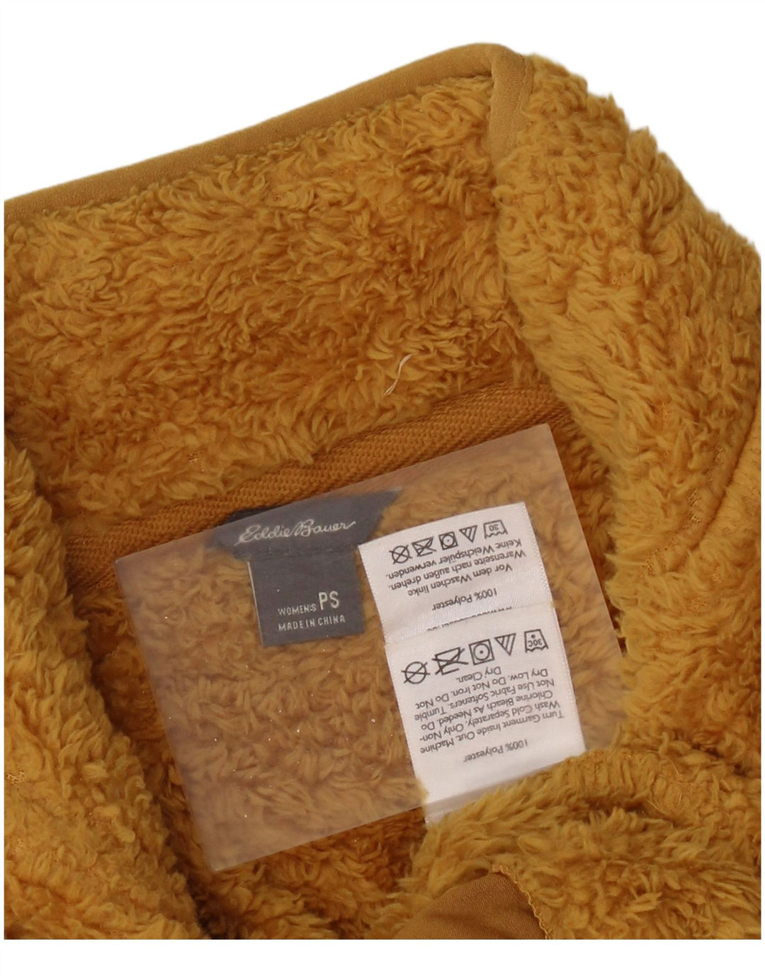 Eddie Bauer Jersey de forro polar con cuello y cremallera para mujer UK 10 Small Yellow Poliéster