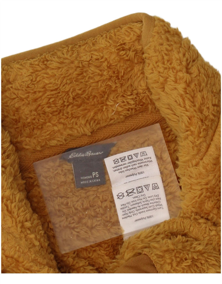 Eddie Bauer Jersey de forro polar con cuello y cremallera para mujer UK 10 Small Yellow Poliéster