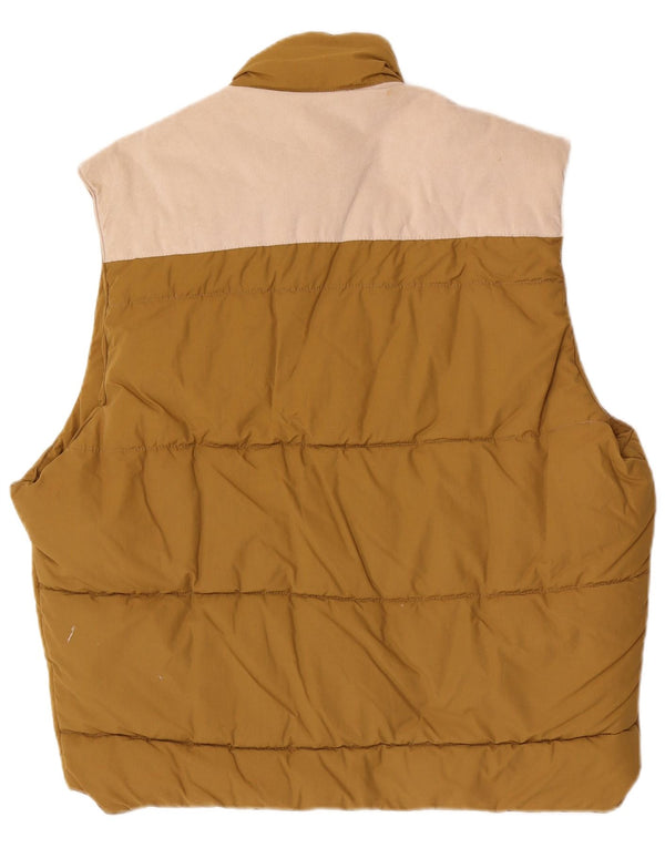 Tavarner Chaleco acolchado para hombre UK 40 Large Caqui Colorblock Algodón