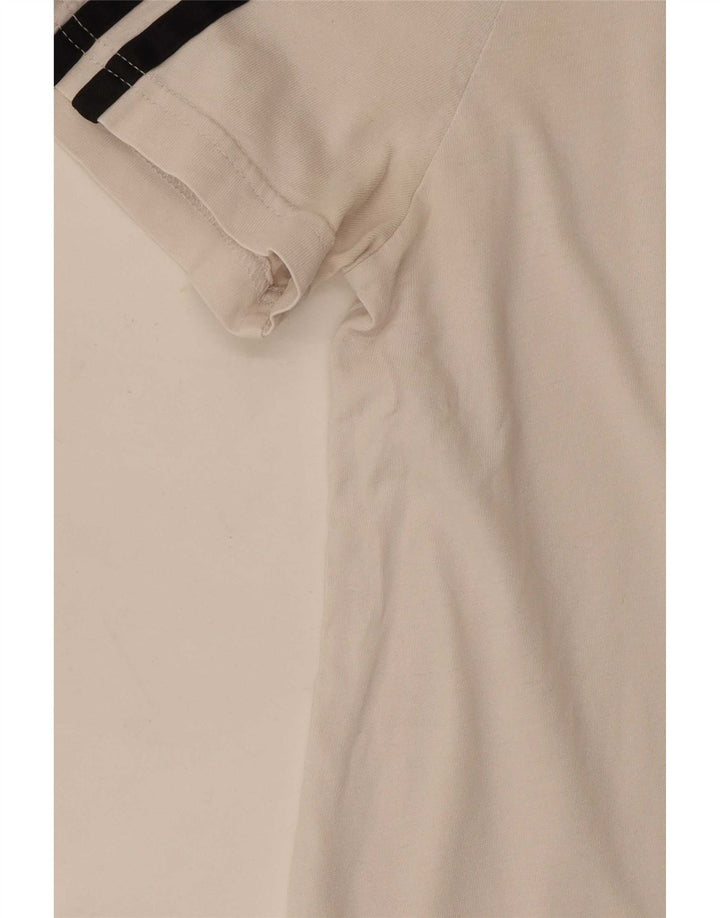 Adidas Mujer Crop Camiseta Top UK 12/14 Mediano Blanco