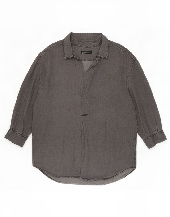Zara Camisa tipo jersey de manga 3/4 de gran tamaño para mujer Reino Unido 46 Lyocell gris grande