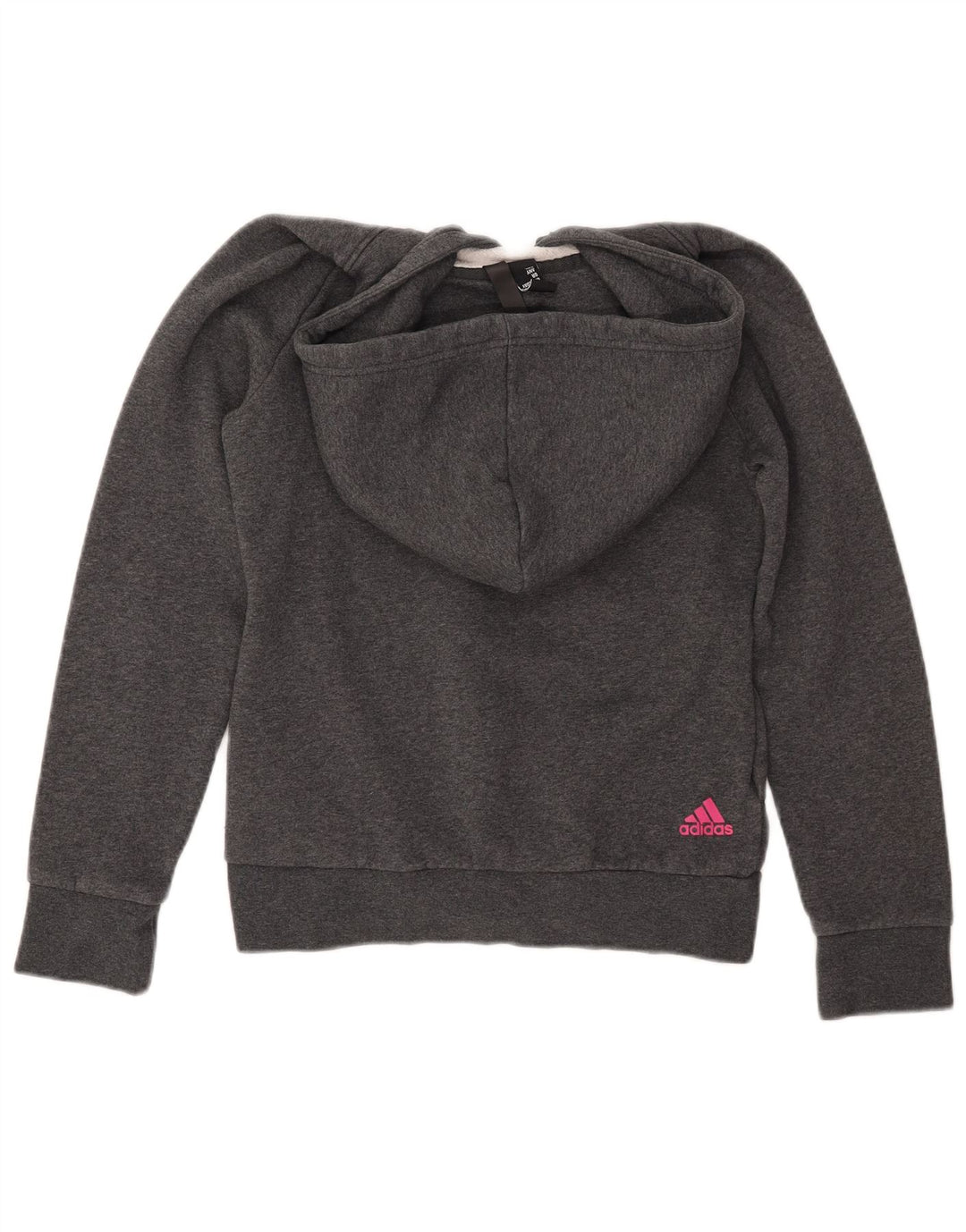 ADIDAS Sudadera con capucha gráfica para mujer Reino Unido 8/10 Pequeño Gris Algodón