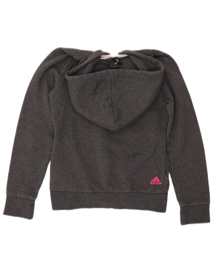 ADIDAS Sudadera con capucha gráfica para mujer Reino Unido 8/10 Pequeño Gris Algodón