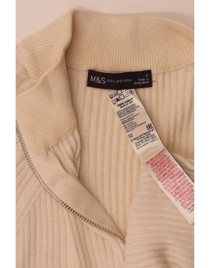 Marks & Spencer Suéter extragrande con cuello y cremallera para mujer UK 10 Small Beige