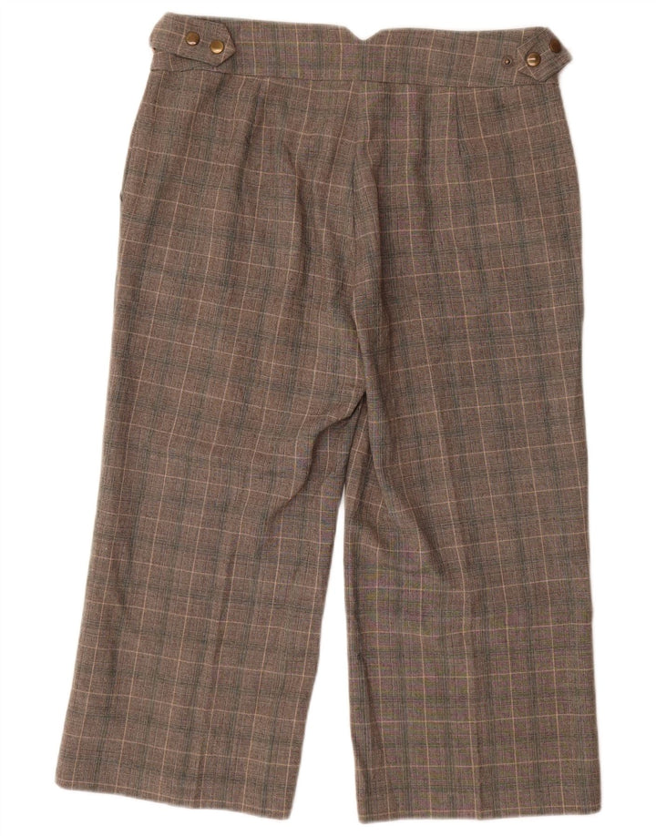 Marks & Spencer Pantalones Capri para Mujer UK 12 Medium W30 L23 Grey Check