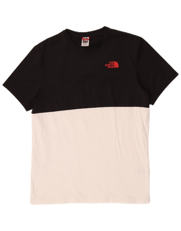 The North Face Hombre Camiseta Top Small Negro Colorblock Algodón