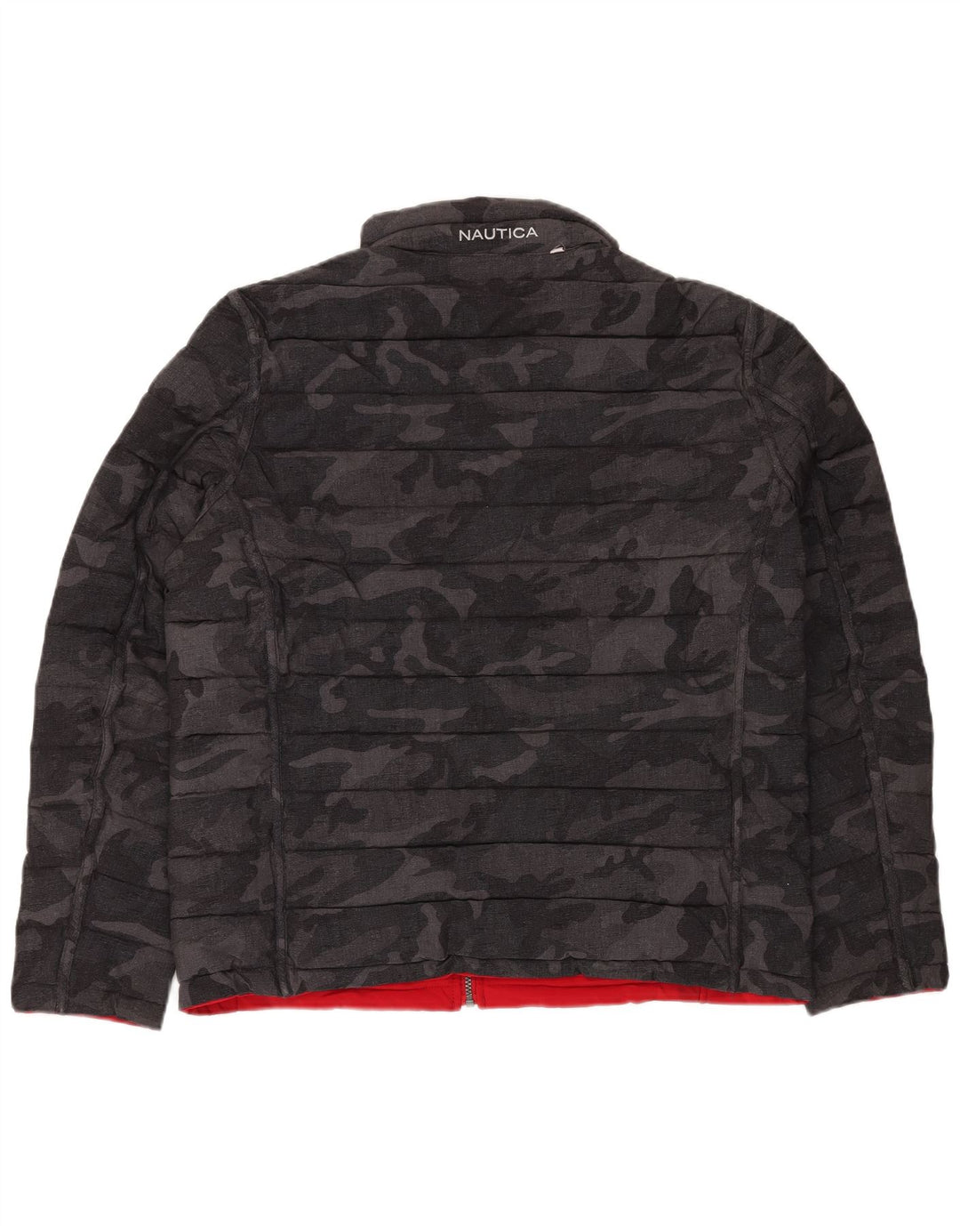 NAUTICA Chaqueta acolchada reversible para hombre UK 40 Large Black Camuflaje